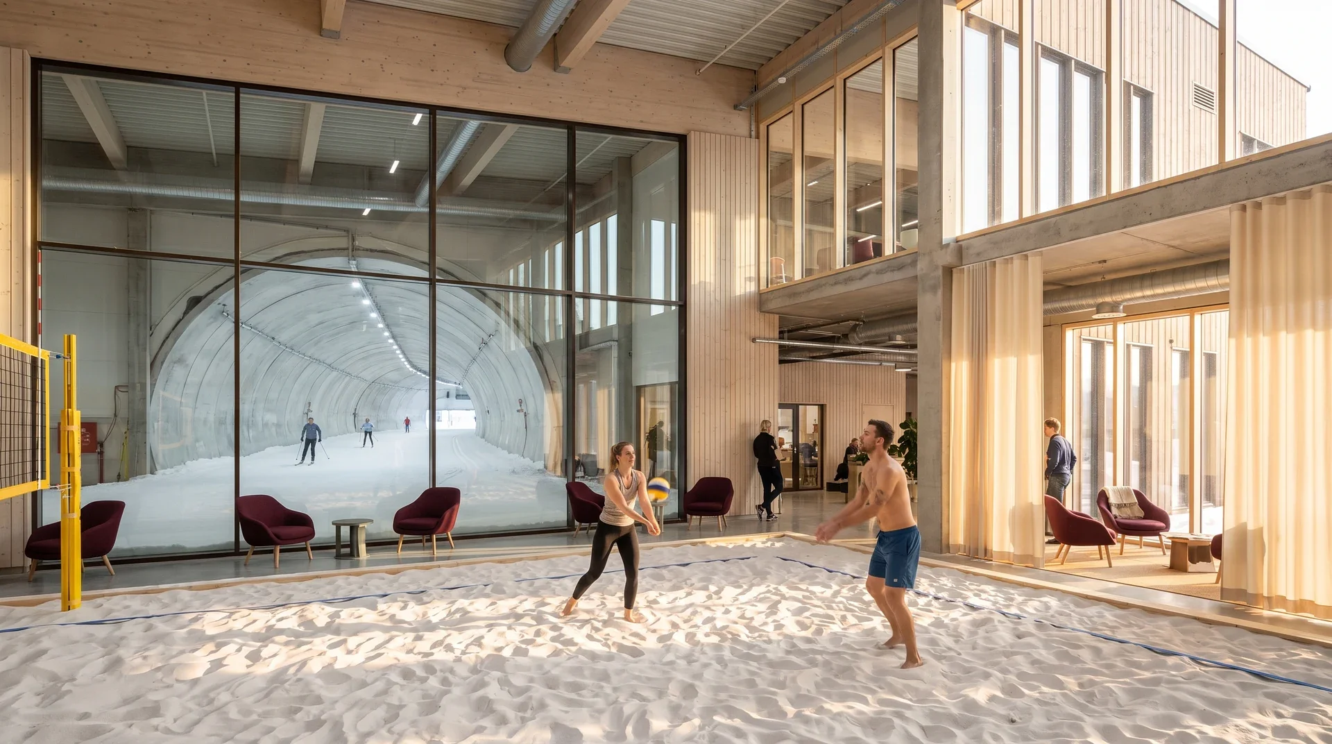 Att göra i Göteborg – beachvolley och längdskidor inomhus i multisportarenan på Kviberg Park